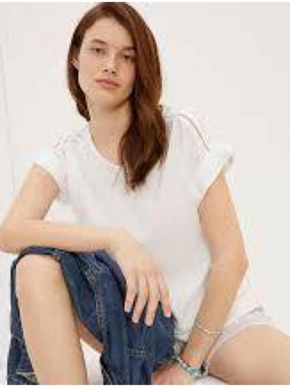 cloth & stone White Short Sleeve Tee - Relaxed Crewneck